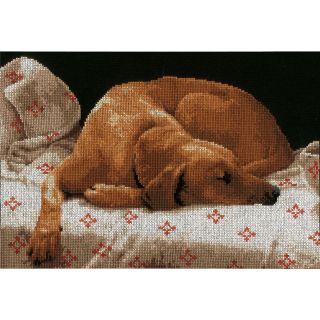 Borduurpakket Slapende hond - Lanarte