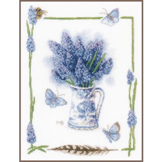 Borduurpakket Blauwe druifjes - Marjolein Bastin (Lanarte)