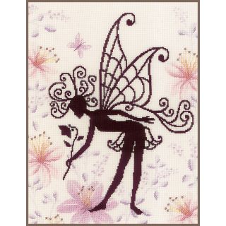 Romantisch borduurpakket - Bloemenfee silhouette II van Lanarte