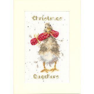 Borduurpakket kerstkaart Christmas Quackers - Bothy Threads