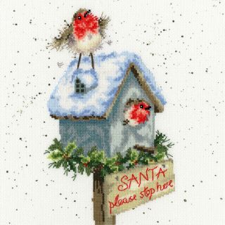 Borduurpakket Santa Please Stop Here - Bothy Threads