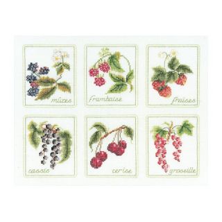 Borduurpakket 6x Fruit Linnen - Thea Gouverneur