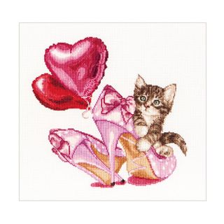 Borduurpakket Valentine's Kitten - Thea Gouverneur