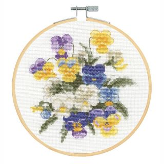 Borduurpakket Pauw met bloemen - DMC
