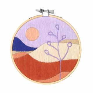 Borduurpakket Woestijn met zon en bloem - Restyle