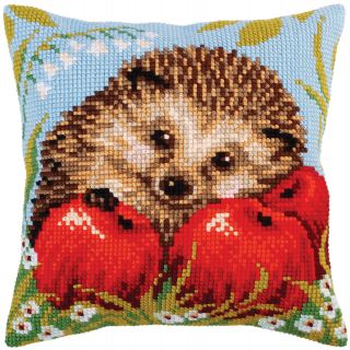 Kussen borduurpakket Hedgehog with Apples - Collection d'Art