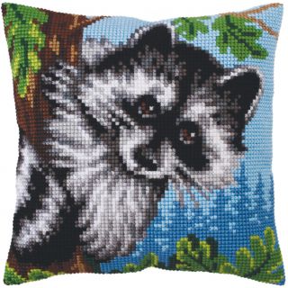 Kussen borduurpakket Little Raccoon - Collection d'Art
