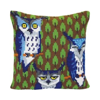 Kussen borduurpakket Owls in the forest - Collection d'Art