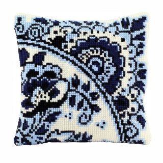 Borduurpakket kussen Delfts blauw - Pako